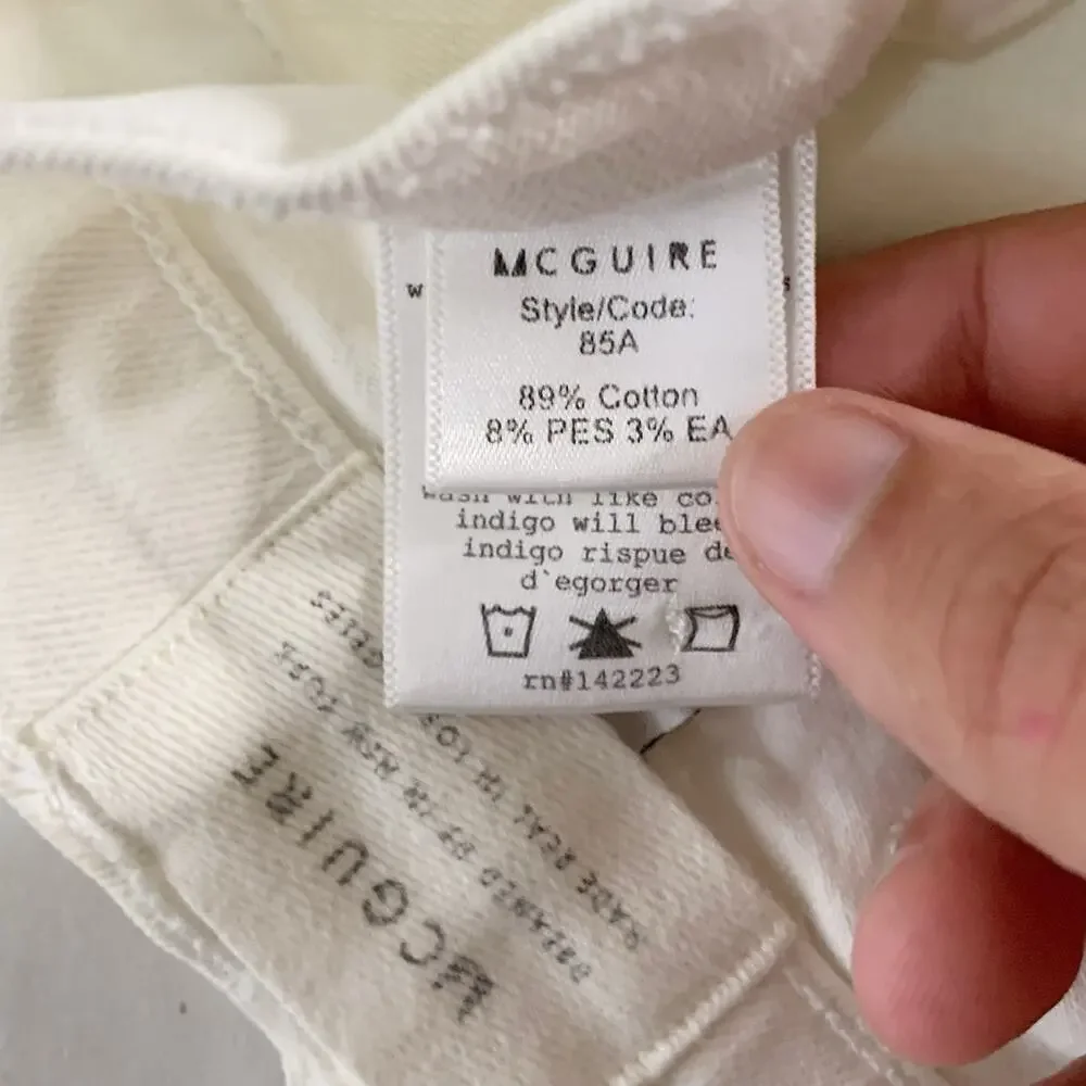 McGuire 24 Majorelle Mid Rise Flare Jeans Cream Denim Normcore Minimalist *flaw